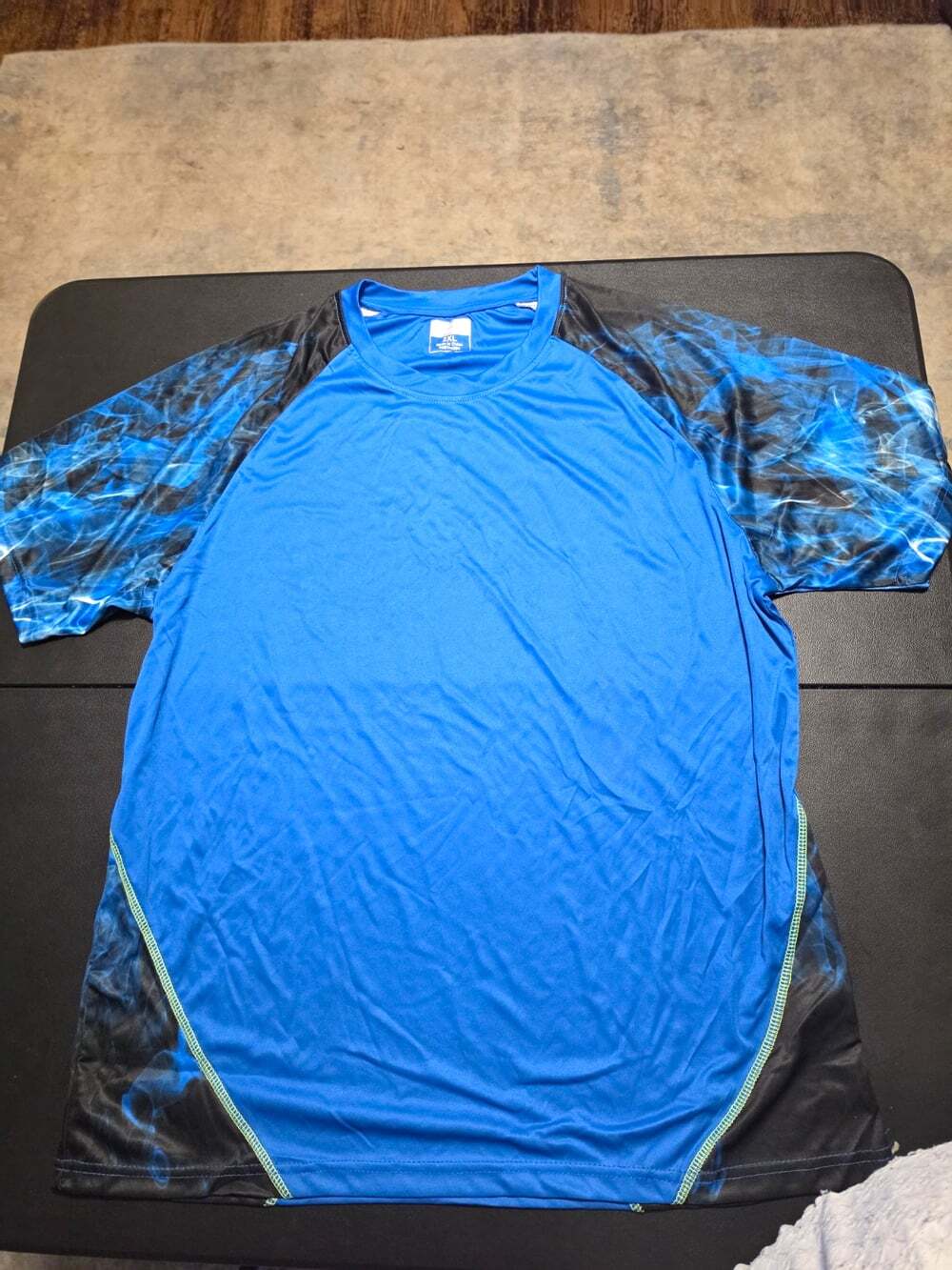 Performance Sports Men's Breathable Crew Neck T-Shirt 2XL Blue/Black